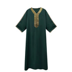 Robe musulmane pour hommes, Robe centrale arabe, manches longues, chemise longue brodée, prière, vêtements amples simples