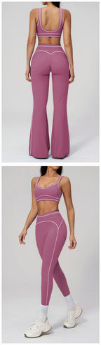 Ensemble de yoga 2 pièces pour femme, tenue de sport, vêtements de gym, ensemble soutien-gorge de sport et pantalon de course, vêtements de yoga et de sport pour femme