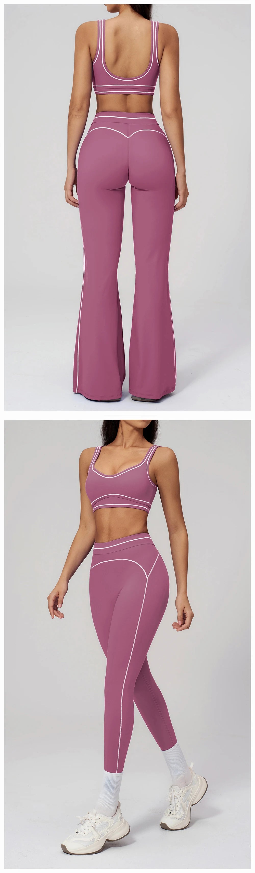 Ensemble de yoga 2 pièces pour femme, tenue de sport, vêtements de gym, ensemble soutien-gorge de sport et pantalon de course, vêtements de yoga et de sport pour femme