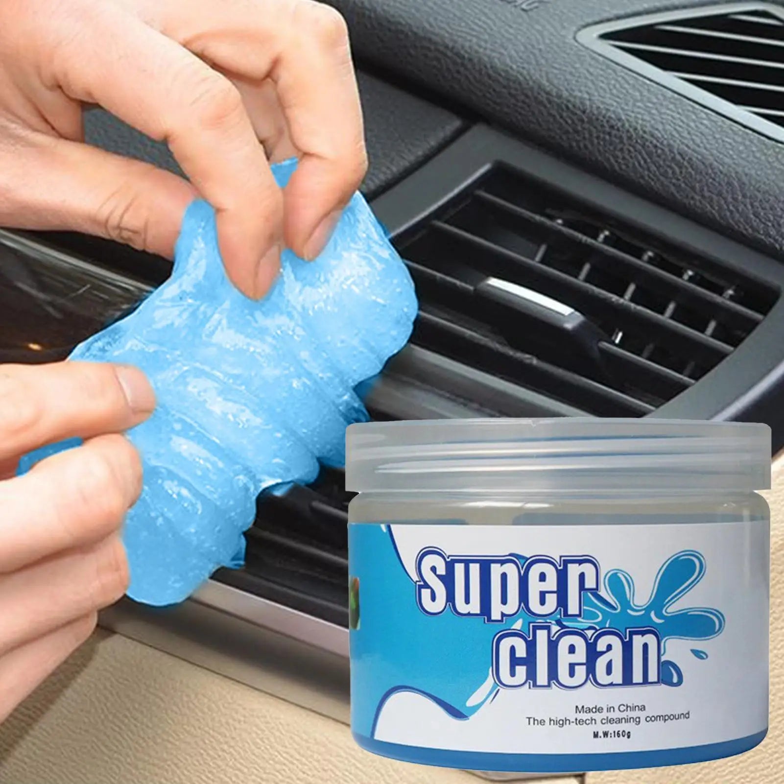 Gel Nettoyant Anti-Poussière pour Voiture - Mousse Nettoyante en Caoutchouc Souple pour Grilles d'Aération, Tableau de Bord, Interstices des Portes et des Fenêtres, Clavier - Absorbe les Odeurs