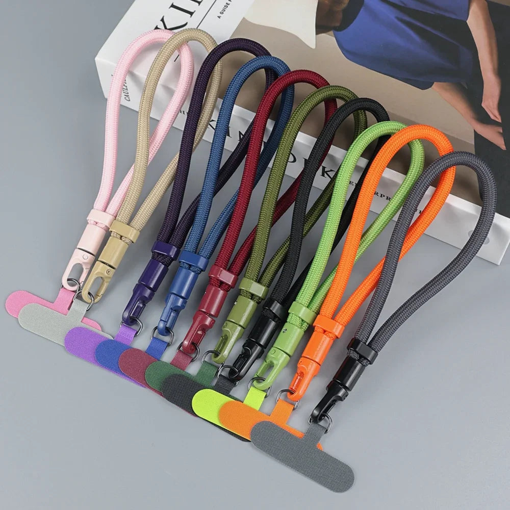 Lanière de téléphone portable universelle réglable, dragonne courte avec conception Anti-chute autobloquante, sangle de téléphone en Polyester Durable