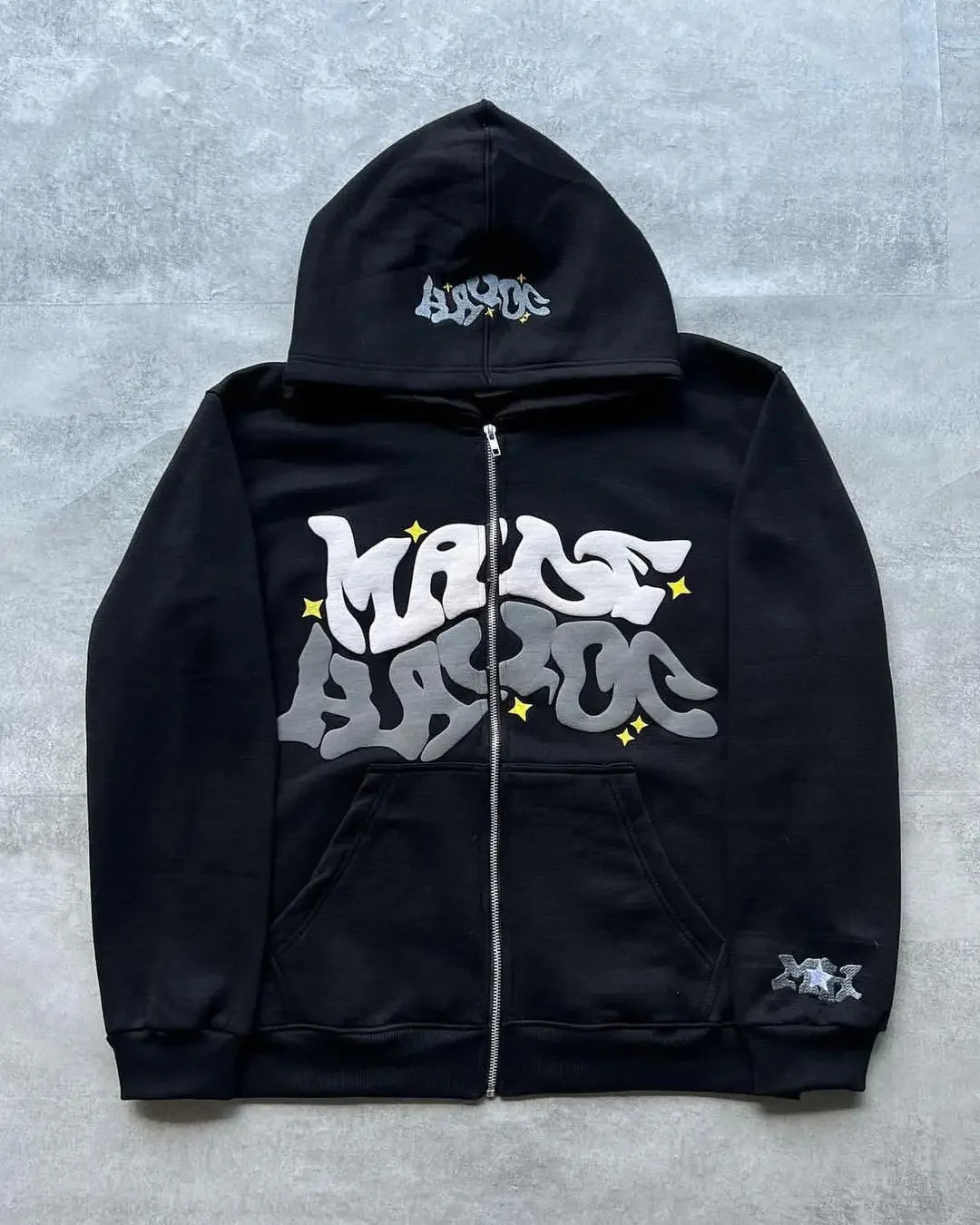Sweat à capuche avec fermeture éclair pour femmes et hommes, rétro américain, étoile et lettres imprimées, Section printemps-automne Y2K, veste Cardigan de marque à la mode paresseuse
