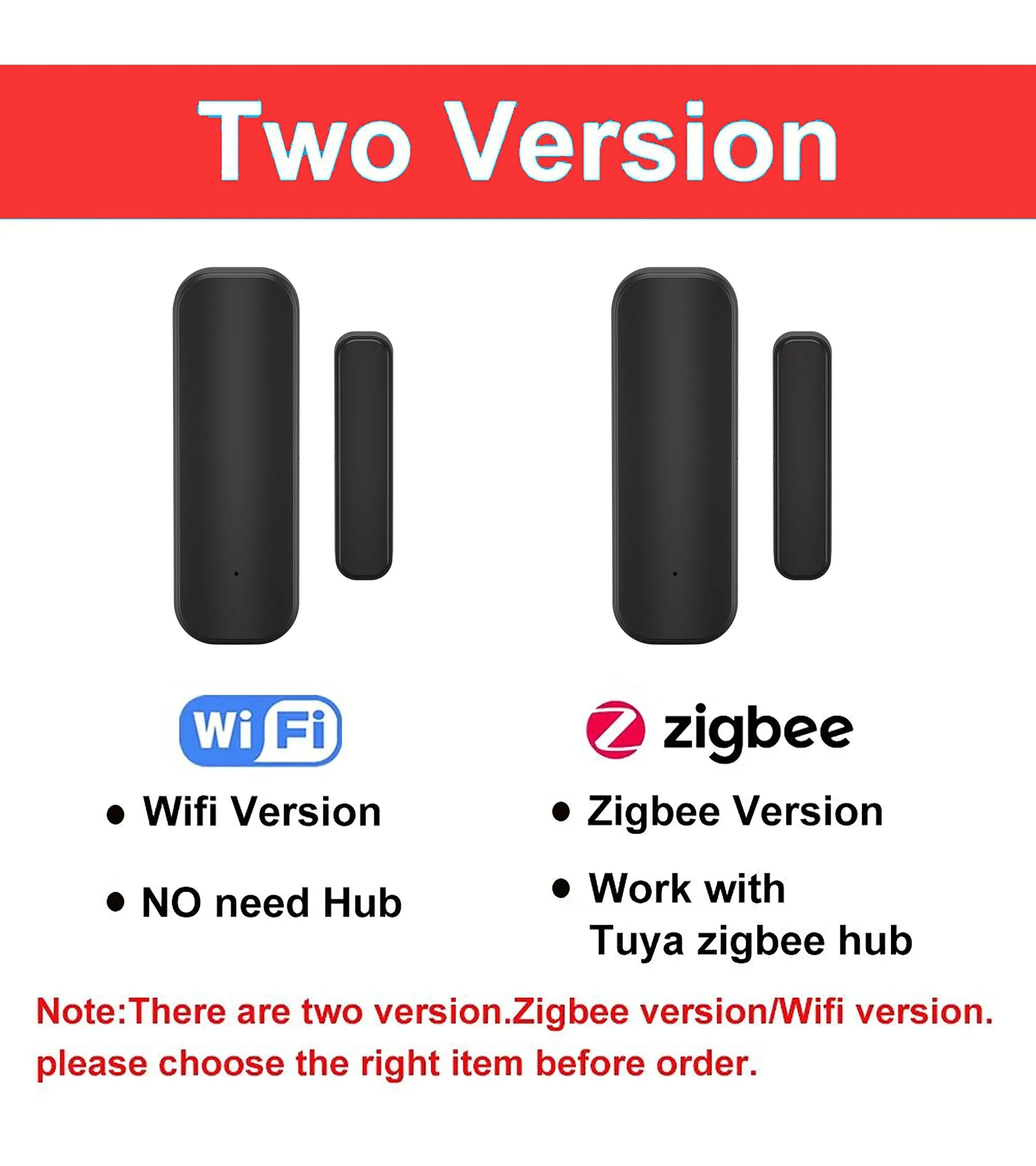 Capteur de porte WiFi ou Zigbee, avec application Tuya Smart Life, alerte de fenêtre, détecteur magnétique, capteur de porte de maison sans fil