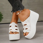 Été décontracté femme sandales en plein air plate-forme antidérapante sandales à talons compensés femmes anti-dérapant confortable chaussures De créateur Zapatos De Mujer