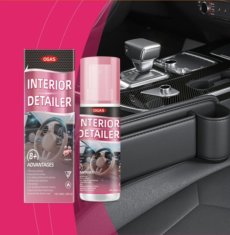 Nettoyant pour l'intérieur des voitures, Polish pour l'intérieur des véhicules, Nettoyant pour l'intérieur des voitures 100 ml, Spray de nettoyage intérieur, Nettoyant complet pour l'intérieur des voitures