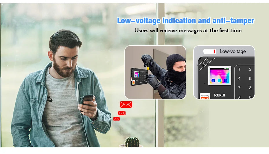 KERUI bricolage votre maison ensemble d'alarme 4G/WiFi système d'alarme pour la Protection de la sécurité à domicile détecteur de mouvement capteur de porte Tuya application intelligente