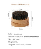 Manche en bois poils de sanglier barbe brosse outil de rasage brosse à cheveux en bois courbé hommes barbe rasage brosse coiffeur moustache brosses