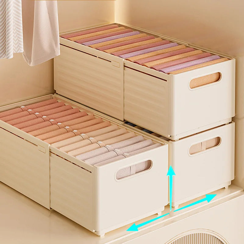 Boîte de rangement de vêtements réglable, organisateur de placard, organisateur de vêtements catégorisé, armoire de cuisine, bac de rangement, organisateur de maison