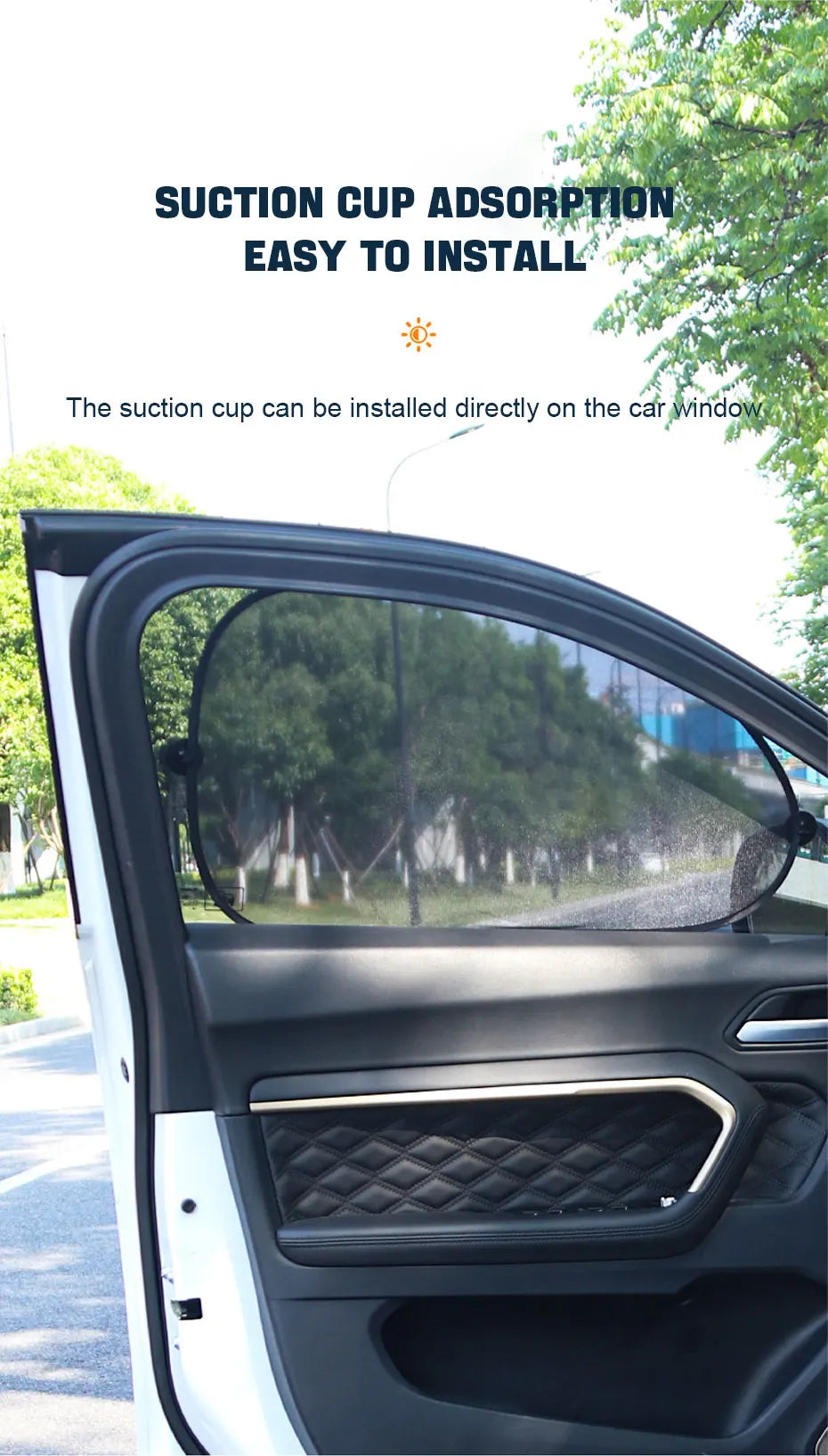 SEAMETAL pare-soleil de voiture rideau de fenêtre latérale avant fenêtre arrière pare-soleil été UV blocage ventouse rideaux de Protection solaire de voiture