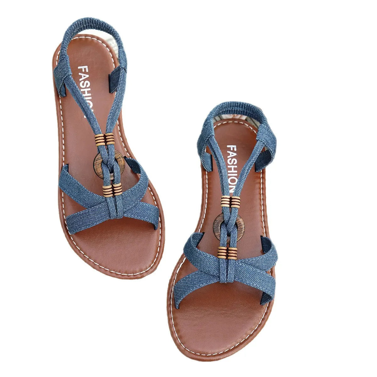 Femmes sandales été bohême Style sandales femmes fond souple talons bas chaussures femme antidérapant chaussures d'été Sandalias De Mujer