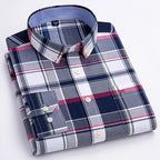 Chemise Oxford à manches longues pour hommes, grande taille 7xl, 100% coton, coupe cintrée, formelle, unie, à carreaux, vêtements de bureau élégants, nouvelle collection