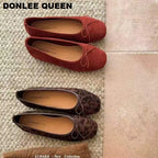Mocassins ronds décontractés pour femmes, mocassins à enfiler, chaussures plates pour femmes, nœud papillon, ballerine douce, document Candy, mode
