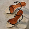 VEYKE-Sandales à Talons Hauts Noirs et Blancs pour Femme, Chaussures de Bal de Mariage à la Mode
