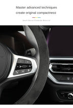 Housse en daim pour toutes les saisons, housse de volant de voiture, Ultra-mince, antidérapante, ronde, respirante, protection de volant automobile