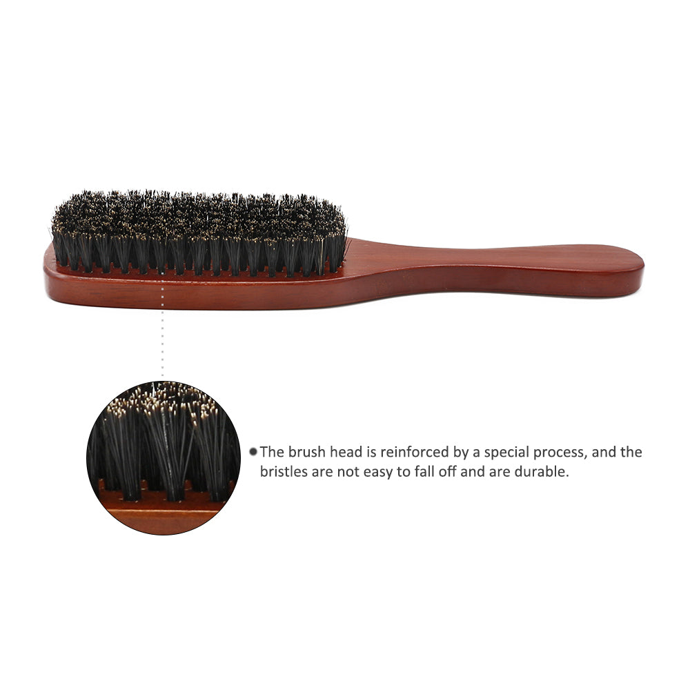 Manche en bois poils de sanglier barbe brosse outil de rasage brosse à cheveux en bois courbé hommes barbe rasage brosse coiffeur moustache brosses