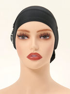 Mousseline de soie pour femmes musulmanes, panhua, chapeau astronomique fin, enveloppement de la tête Islam, turban arrière, bande de sauna féminine, document solide