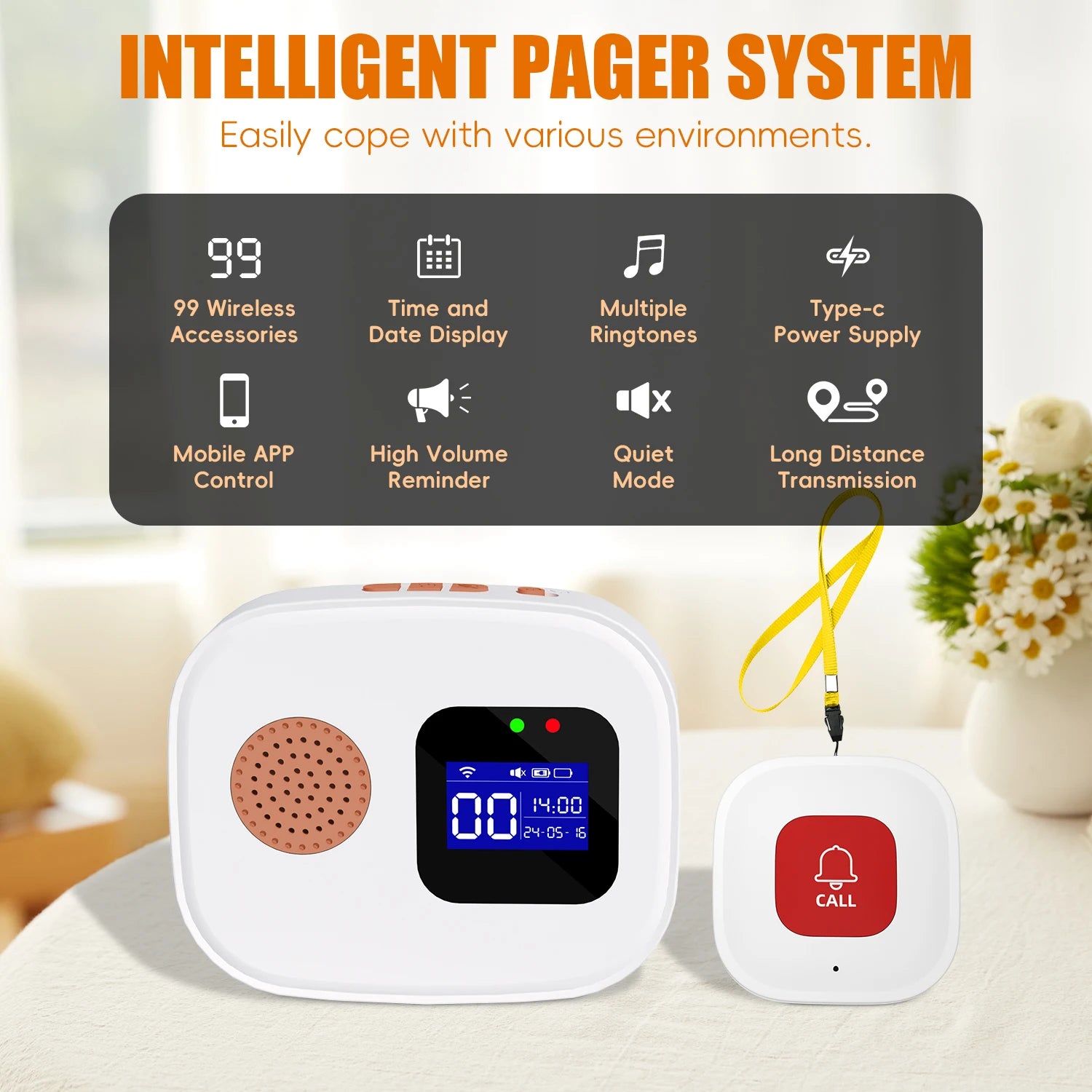 Tuya SOS WiFi sans fil soignant téléavertisseur système de bouton d'appel bouton d'alerte d'urgence pour personnes âgées Patient handicapé personnes âgées intérieur
