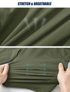 TACVASEN Short cargo d'été à 5 poches zippées, séchage rapide, pour homme, short de pêche, extensible, pour la randonnée en plein air, short de travail en nylon, léger