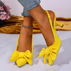 Sandales à talons aiguilles enveloppés avec nœud d'été pour femmes, bout pointu, bouche peu profonde, pied antidérapant, résistant à l'usure, talons hauts