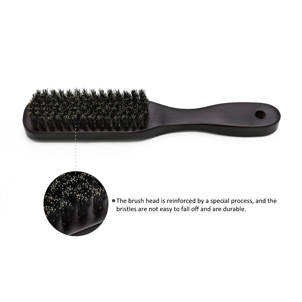 Manche en bois poils de sanglier barbe brosse outil de rasage brosse à cheveux en bois courbé hommes barbe rasage brosse coiffeur moustache brosses