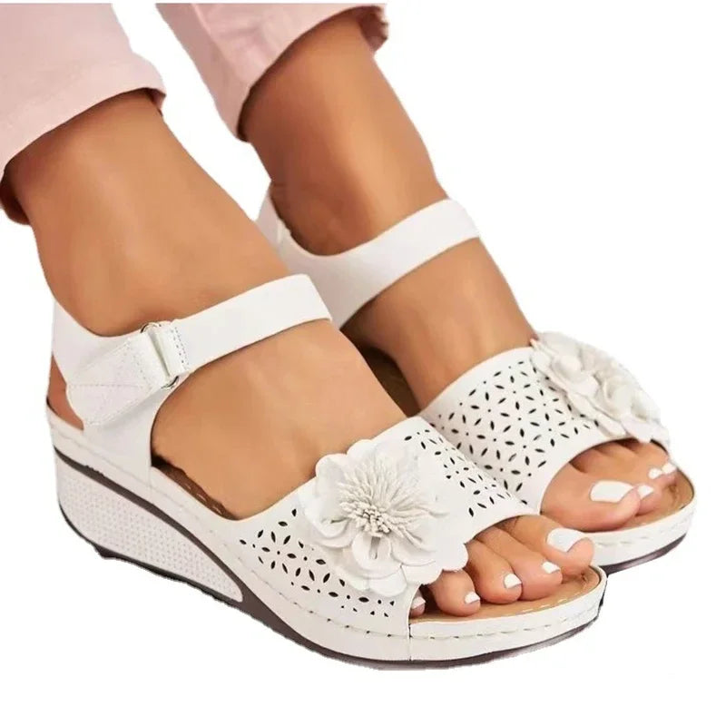 Femmes d'été sandales antidérapant chaussures légères pour femmes fleurs respirant classiques chaussures compensées femmes sandales femme 2026