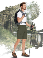 TACVASEN Short cargo d'été à 5 poches zippées, séchage rapide, pour homme, short de pêche, extensible, pour la randonnée en plein air, short de travail en nylon, léger