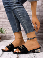 Sandales décontractées pour femmes printemps et été, sandales unisexes à la mode avec boucle en métal bohème, chaussures de plage, sandales polyvalentes à talons chaton, vacances, fêtes, vêtements de travail quotidi
