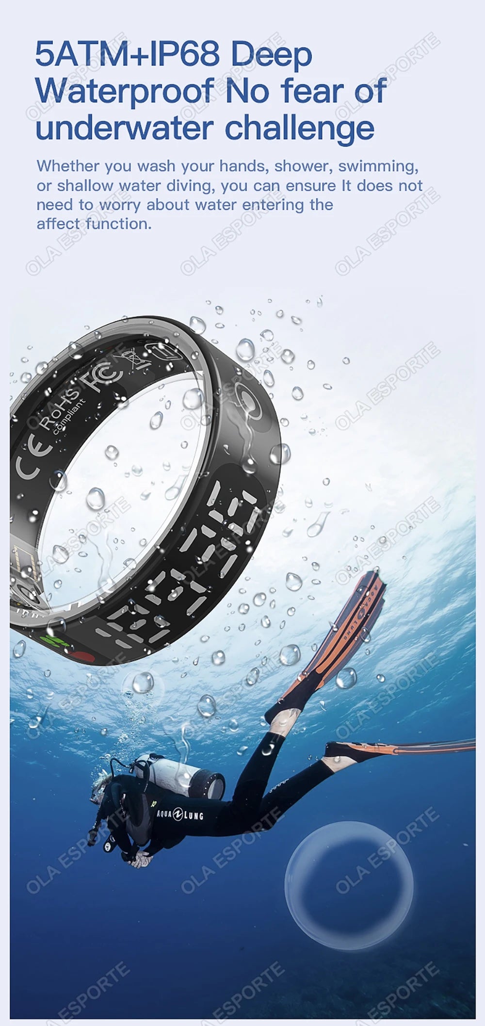 SR08 anneau intelligent avec boîte de chargement pour hommes femmes écran d'affichage LED contrôle des gestes moniteur de santé 5ATM anneaux de sport étanches