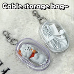 Mini sac de rangement Portable à fermeture éclair transparente, porte-clés poupée de dessin animé, jouet pour enfants, boîte mystère, organisateur pour écouteurs, chargeur, sac cadeau