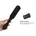 Manche en bois poils de sanglier barbe brosse outil de rasage brosse à cheveux en bois courbé hommes barbe rasage brosse coiffeur moustache brosses