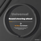 Housse de volant de voiture universelle en Fiber de carbone, fourrure en daim, style antidérapant, forme ronde, accessoires automobiles
