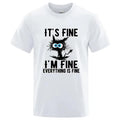 T-shirt pour homme de haute qualité 100% coton, T-shirt imprimé chat drôle et cool, T-shirt décontracté à manches courtes pour homme, T-shirt homme, haut pour homme
