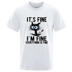 T-shirt pour homme de haute qualité 100% coton, T-shirt imprimé chat drôle et cool, T-shirt décontracté à manches courtes pour homme, T-shirt homme, haut pour homme