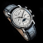 Sugess – montre-bracelet pour hommes, ST1908, mouvement à col de cygne, chronographe mécanique, véritable calendrier de phase de lune, cuir Vintage, nouveau 2026