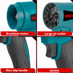 ONEVAN 400 M/s souffleurs Turbo électriques sans brosse 300000 tr/min souffleur de feuilles portatif outil de soufflage de poussière pour batterie Makita 18 V