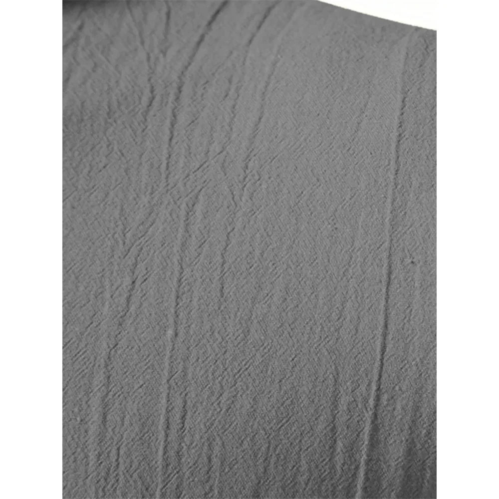 Chemise rétro à manches courtes pour hommes, en coton et lin, légère, respirante, couleur unie, hauts à la mode, col en v Pirate, chemises élégantes pour hommes