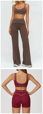 Ensemble de yoga 2 pièces pour femme, tenue de sport, vêtements de gym, ensemble soutien-gorge de sport et pantalon de course, vêtements de yoga et de sport pour femme