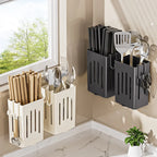 Support mural de rangement et d'égouttage pour baguettes et cuillères, sans perforation, pour cuisine domestique haut de gamme, vente en gros