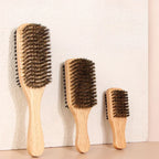 Brosses à cheveux en poils de sanglier pour hommes, brosse ondulée en bois naturel, brosse à barbe masculine, brosse à cheveux polyvalente pour touristes, brosse à barbe double face, S, M, L, 1PC