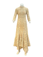 Robe en dentelle bleue mature légère, robe irrégulière, coupe haute et basse, longue, à la mode