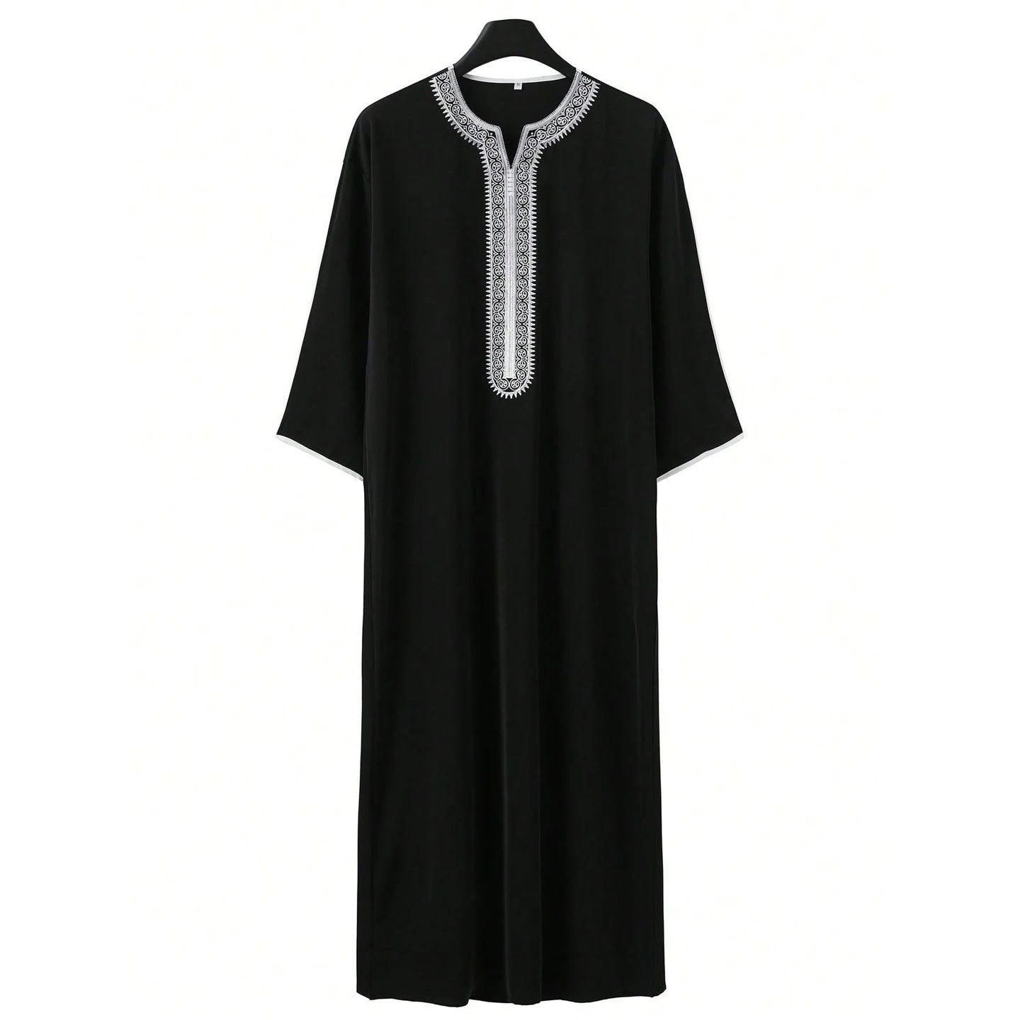 Nouvelle robe islamique musulmane pour hommes, thobe à manches longues, broderie classique, robe de style ethnique arabe, robe décontractée formelle pour hommes, robe de prière