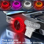 Mini lumière ambiante LED USB Portable pour voiture, lampes d'ambiance décoratives pour intérieur automobile, lumière d'ambiance, lumière d'ordinateur, Plug Play
