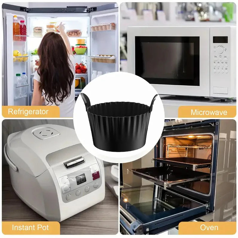 Friteuse à Air lavable au lave-vaisselle, tasses à œufs en Silicone, moule de cuiseur d'œufs en Silicone, tasses de cuisson d'œufs et de gâteaux réutilisables, doublures à muffins Ramekins sûres