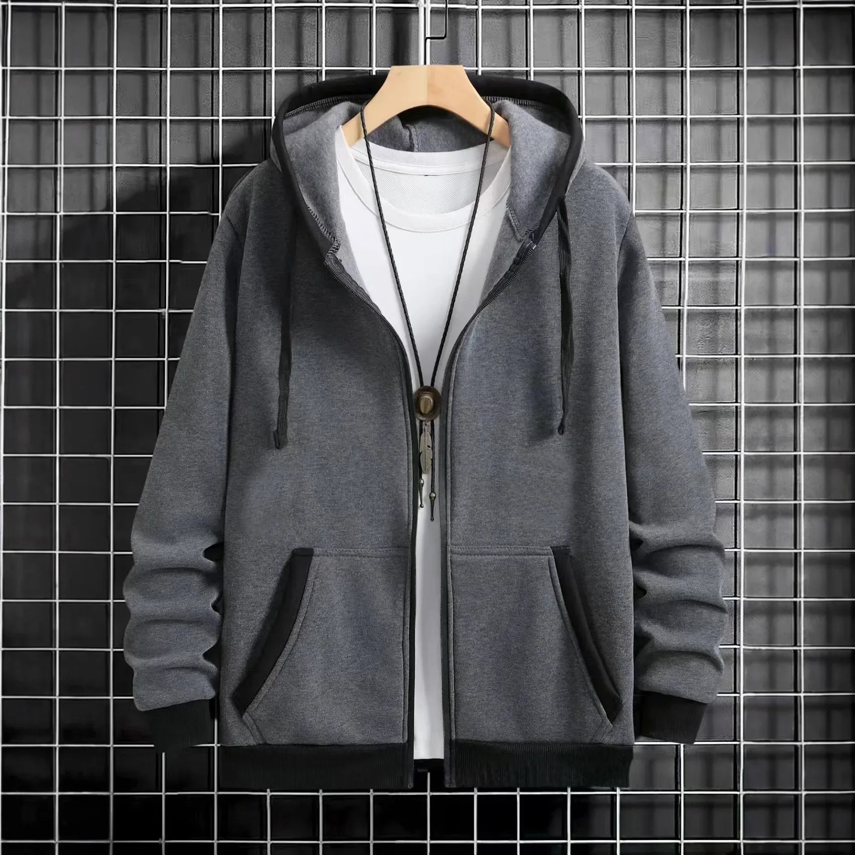 Cardigan épais à capuche et fermeture éclair pour homme, vêtement d'extérieur décontracté, sweat-shirt à la mode, Style transfrontalier, nouvelle collection automne hiver