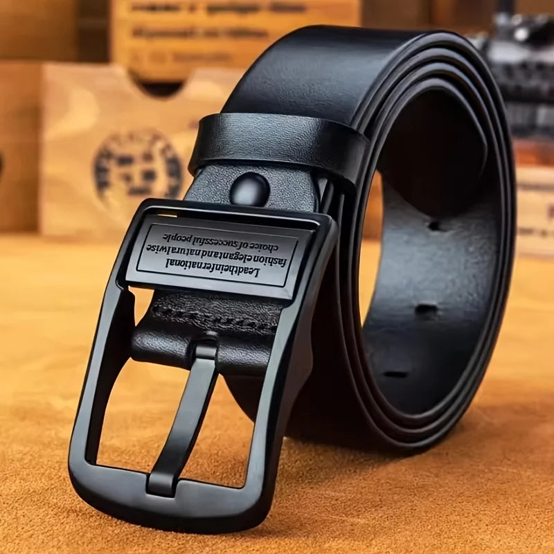 Ceinture pour hommes d'affaires de mode véritable marque de luxe ceinture boucle en métal ceinture en cuir PU de haute qualité ceinture souple avec pantalon Cargo jean