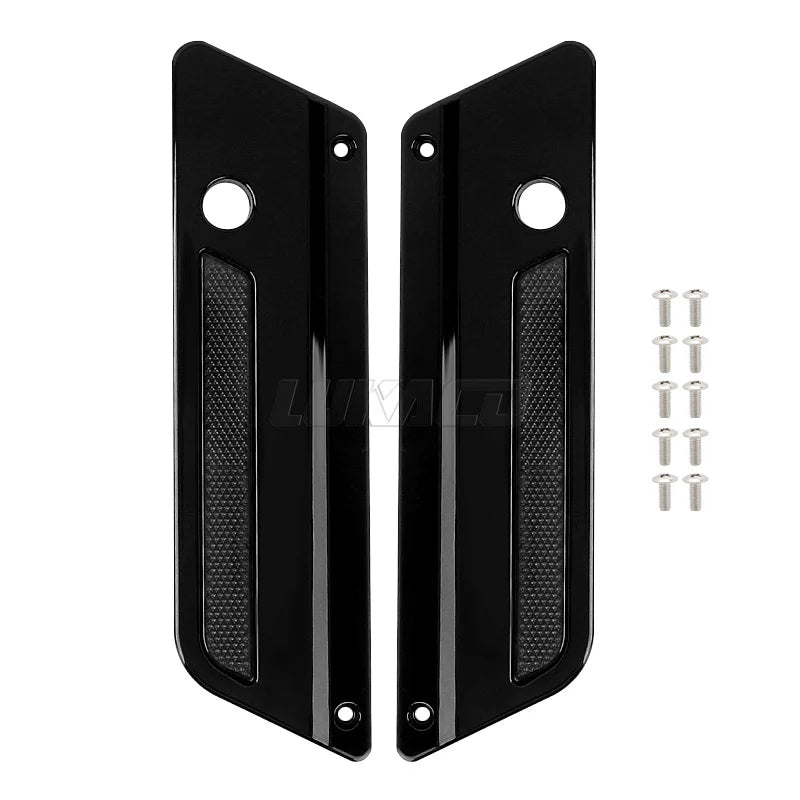 Couvercles de loquet de sacoche de moto noirs, accessoires pour Harley Touring Electra Street Glide Road King FLH FLT FLHR FLTR 93-13
