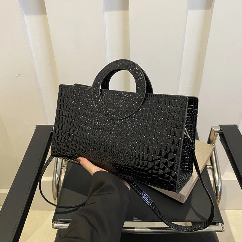 Sacs à main en cuir PU motif Crocodile pour femmes, sac carré vert, marque de mode, sacs à bandoulière, pochettes féminines