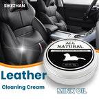 Crème de nettoyage du cuir de voiture, huile d'entretien des sièges, restauration du cuir, huile de vison, crème, canapé en cuir, polissage intérieur de voiture