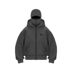 Cagoule pour hommes, sweat à capuche zippé, chaud et décontracté, avec masque facial à capuche, conception à fermeture éclair, veste de sport, activités de plein air, hiver