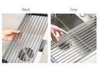 Égouttoir à vaisselle enroulable pour évier, égouttoir à vaisselle en acier inoxydable 304, organisateur de rangement pour assiettes, accessoires de cuisine